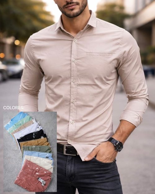 CAMISA BOTÓN MANGA LARGA