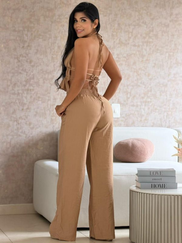 CONJUNTO DE BLUSA HALTER Y PANTALÓN